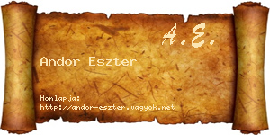 Andor Eszter névjegykártya